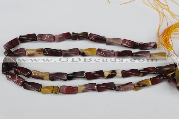 CTW125 15.5 inches 9*20mm twisted trihedron mookaite gemstone beads