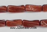 CTW132 15.5 inches 10*20mm twisted trihedron goldstone beads