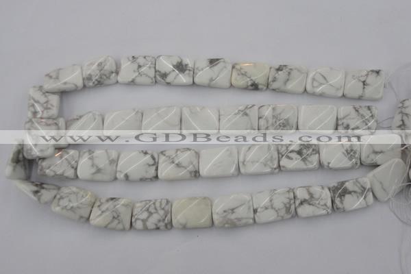 CTW383 15.5 inches 15*20mm twisted rectangle white howlite beads