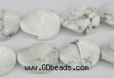 CTW82 15.5 inches 15*20mm twisted oval white howlite turquoise beads