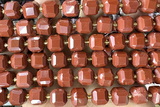CUBE252 15 inches 10mm faceted cube red jasper beads wholesale