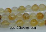 CYC102 15.5 inches 8mm round yellow crystal quartz beads