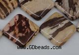 CZJ368 15.5 inches 20*20mm diamond zebra jasper beads wholesale
