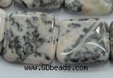 CZJ52 16 inches 25*25mm square zebra jasper gemstone beads wholesale