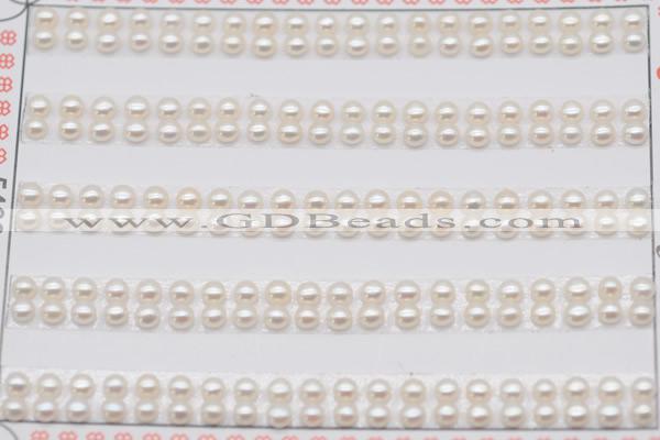 FWP450 half-drilled 3-3.5mm bread freshwater pearl beads