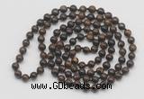 GMN140 Hand-knotted 6mm bronzite 108 beads mala necklaces