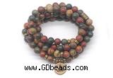 GMN7018 8mm picasso jasper 108 mala beads wrap bracelet necklace