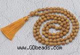 GMN712 Hand-knotted 8mm, 10mm wooden jasper 108 beads mala necklaces with tassel