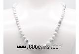 GMN7311 white howlite graduated beaded necklace & bracelet set