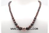 GMN7318 mahogany obsidian graduated beaded necklace & bracelet set