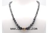 GMN7319 black labradorite graduated beaded necklace & bracelet set