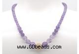 GMN7326 amethyst graduated beaded necklace & bracelet set