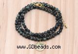 GMN7439 4mm faceted round tiny kambaba jasper beaded necklace with constellation charm