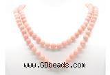 GMN8036 18 - 36 inches 8mm, 10mm Chinese pink opal 54, 108 beads mala necklaces