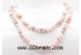 GMN8037 18 - 36 inches 8mm, 10mm natural pink opal 54, 108 beads mala necklaces