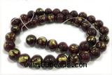 JADE613 15 inches 12mm round golden jade gemstone beads