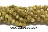 KUNZ07 15 inches 10mm round Peru dye yellow lepidolite beads