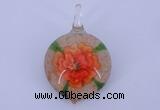 LP34 14*32*48mm heart inner flower lampwork glass pendants