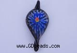LP92 11*27*62mm leaf inner flower lampwork glass pendants