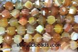 MIXE87 15 inches 10mm faceted banded agate gemstone beads