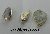 NGC101 20*30mm - 30*45mm freeform druzy agate connectors wholesale