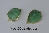 NGC1150 20*30mm - 30*35mm freeform green fluorite connectors