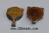 NGC1701 40*55mm - 45*60mm Fox-head agate gemstone connectors
