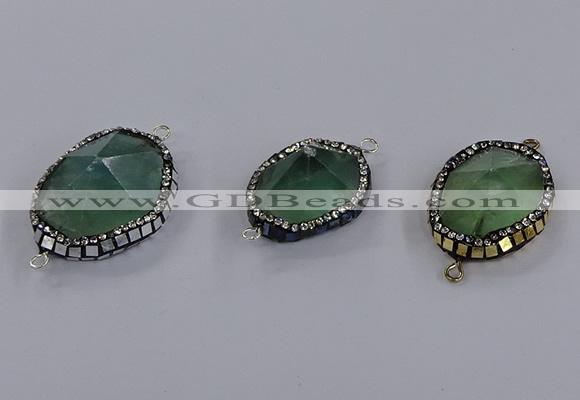 NGC1808 20*25mm - 25*30mm faceted freeform fluorite connectors