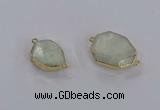 NGC1814 18*25mm - 25*30mm faceted freeform blue sponge quartz connectors