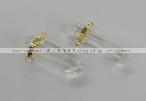 NGC265 10*35mm - 15*30mm faceted nuggets white crystal connectors
