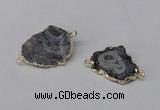 NGC485 15*25mm - 22*30mm freefrom plated druzy agate connectors
