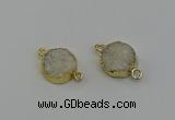 NGC5248 15mm - 16mm coin druzy agate connectors wholesale
