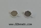 NGC5289 15mm - 16mm coin druzy agate gemstone connectors