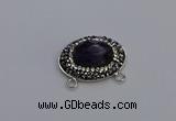 NGC5648 18*25mm faceted oval amethyst gemstone connectors