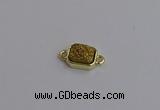 NGC5861 10*12mm rectangle plated druzy agate connectors wholesale