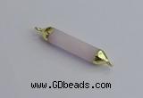 NGC5942 8*40mm tube rose quartz connectors wholesale