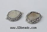 NGC639 20*28mm - 25*30mm freeform plated druzy agate connectors