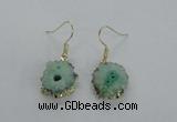 NGE125 8*12mm - 12*16mm freeform druzy agate gemstone earrings