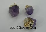 NGP1093 18*25mm - 25*40mm faceted nuggets amethyst pendants