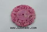 NGP1609 65*65mm Carved dyed natural hetian jade pendants wholesale