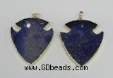 NGP1961 47*57mm arrowhead agate gemstone pendants wholesale