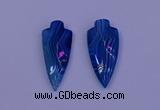 NGP2054 15*40mm - 18*45mm arrowhead striped agate pendants