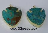 NGP3067 35*40mm – 40*45mm arrowhead ocean agate pendants