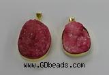 NGP3213 30*40mm - 35*45mm freeform druzy agate pendants