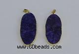 NGP3964 22*45mm - 25*50mm oval druzy agate pendants wholesale