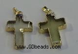 NGP6041 30*40mm - 35*45mm cross lemon quartz pendants