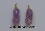 NGP6733 13*40mm sticks amethyst gemstone pendants wholesale