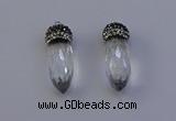 NGP7055 12*30mm - 15*35mm faceted bullet white crystal pendants