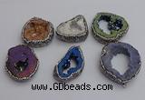 NGP7290 25*35mm - 35*40mm freeform plated druzy agate pendants
