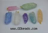 NGP8885 16*38mm - 25*60mm sticks crackle quartz pendants wholesale